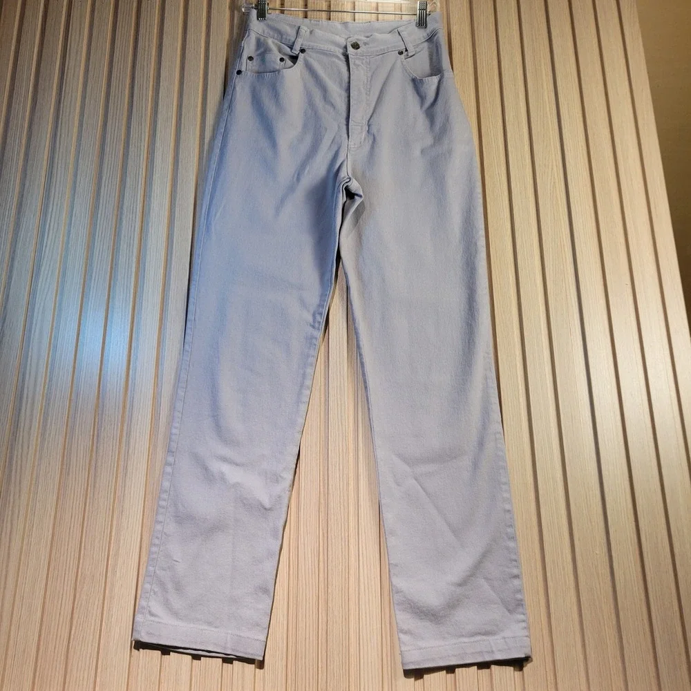 Geiger Collections Austria Lavender Grey Cotton Blend Straight Leg Pants Size 40